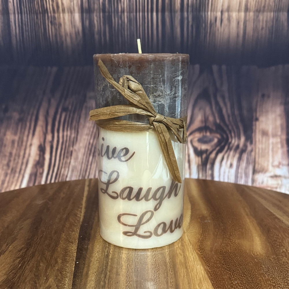 Rustic Brown and Cream Scented Candle